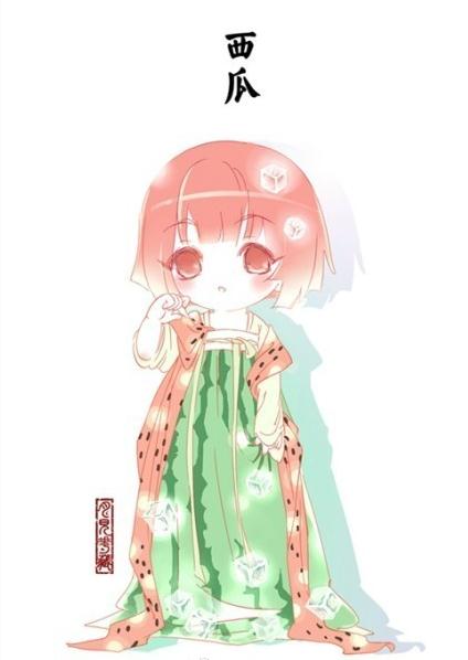 萌萌哒水果汉服:软萌可爱!月见花藏创作的水果汉服漫画